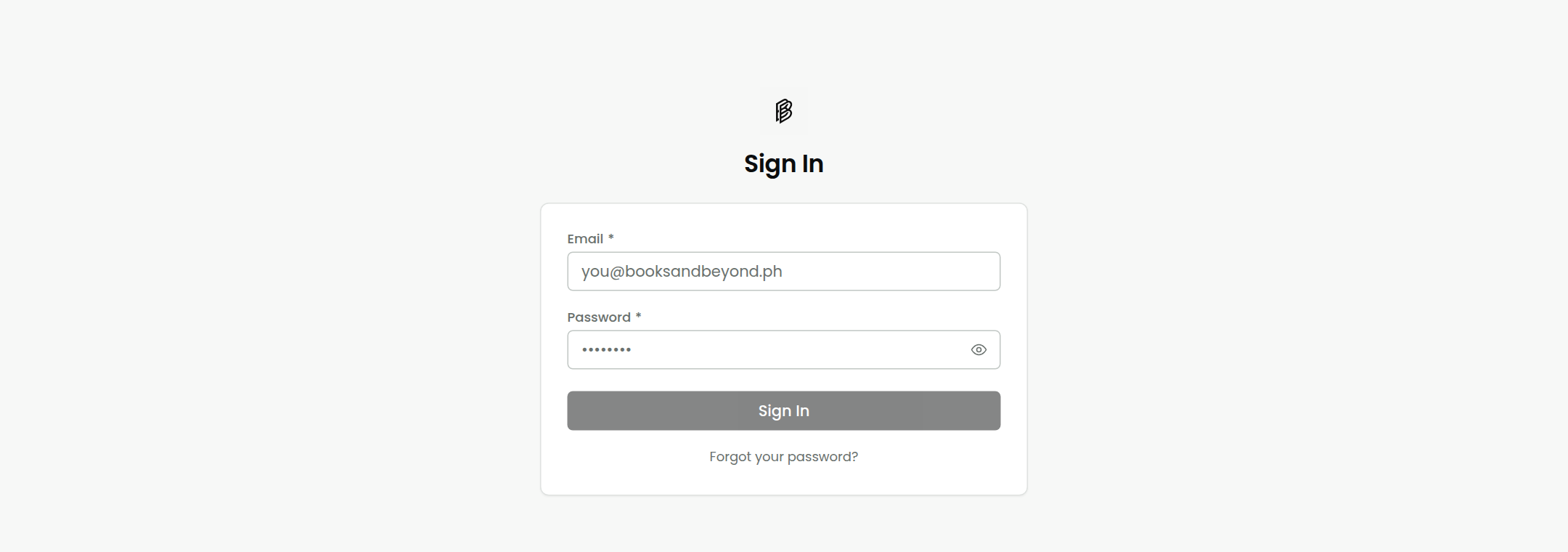 Sign-in screen